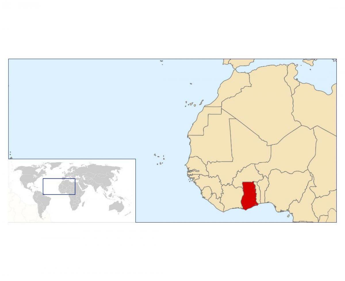 घाना स्थान पर दुनिया के नक्शे