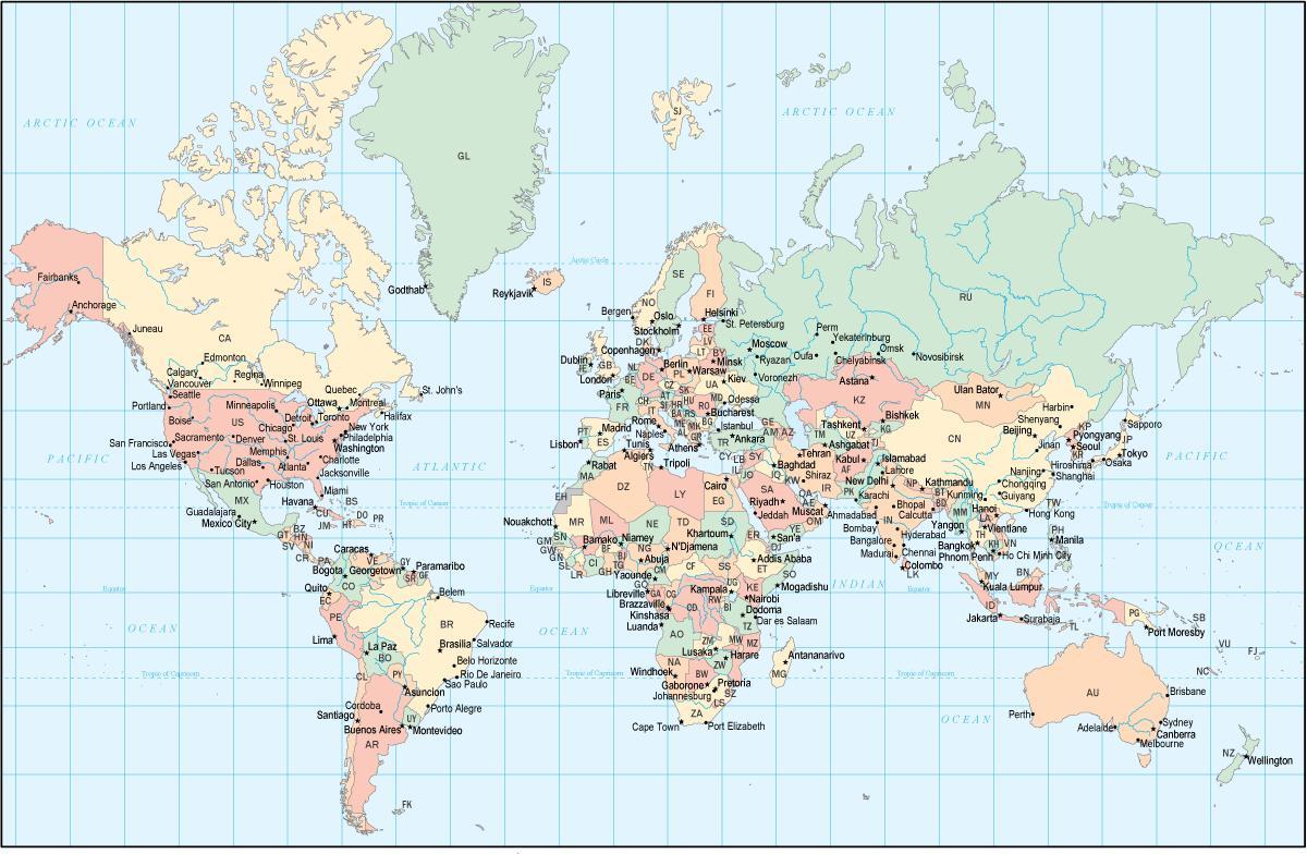घाना देश में दुनिया के नक्शे