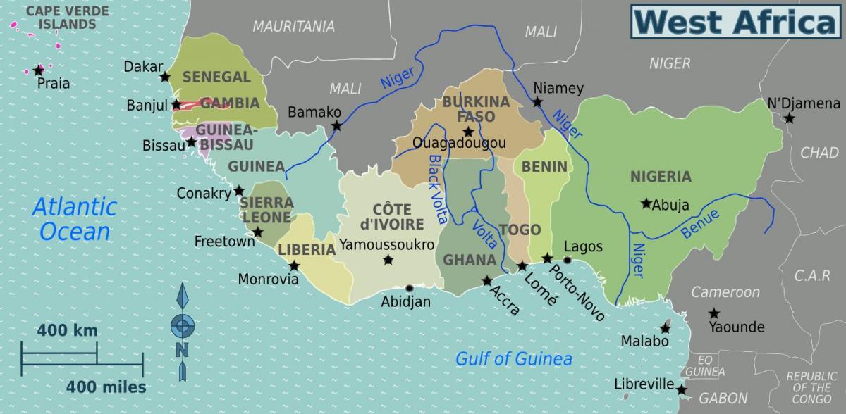 नक्शे के घाना पश्चिम अफ्रीका