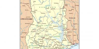 प्रशासनिक नक्शा घाना के