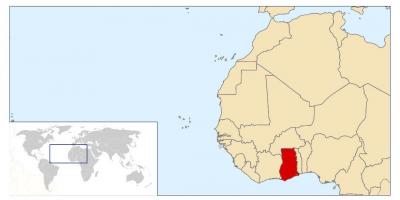 घाना स्थान पर दुनिया के नक्शे