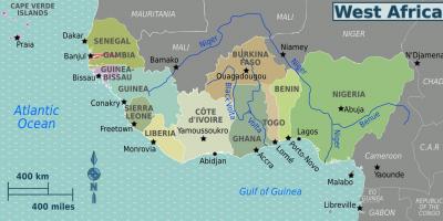 नक्शे के घाना पश्चिम अफ्रीका
